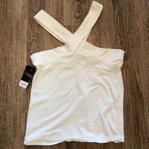Dress Up Boutique White Cross Neck Top